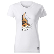 Magnolion Macska kukucskál v6 női póló - 19 szín, XS-2XL