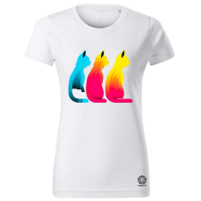 Magnolion Macska sziluett v1 női póló - 19 szín, XS-2XL női póló