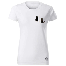 Magnolion Minimál cicák zseb v1 női póló - 19 szín, XS-2XL női póló
