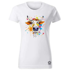 Magnolion Minimál tehén v4 női póló - 19 szín, XS-2XL