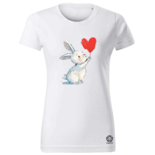 Magnolion Nyuszi szíves lufival v1 női póló - 19 szín, XS-2XL női póló