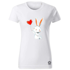 Magnolion Nyuszi szíves lufival v6 női póló - 19 szín, XS-2XL női póló