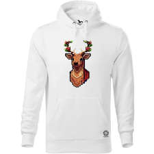 Magnolion Pixelart XMAS szarvas v3 férfi pulóver - 19 szín, S-5XL férfi pulóver, kardigán