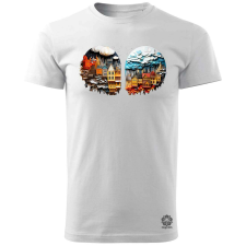 Magnolion Pointillizmus Felhők a város felett férfi póló - 19 szín, S-3XL férfi póló