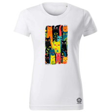 Magnolion Pop art graffiti macska v3 női póló - 19 szín, XS-2XL