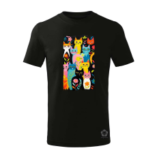 Magnolion Pop art graffiti macska v4 gyerek póló - 11 szín, 4-12 éves