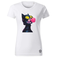 Magnolion Popart macskanő v4 női póló - 19 szín, XS-2XL női póló