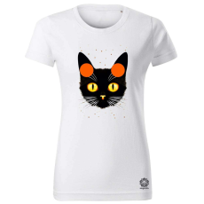 Magnolion Pozitív alakzat negatív tér macska v10 női póló - 19 szín, XS-2XL