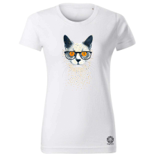 Magnolion Pozitív alakzat negatív tér macska v2 női póló - 19 szín, XS-2XL női póló