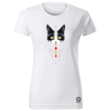 Magnolion Pozitív alakzat negatív tér macska v5 női póló - 19 szín, XS-2XL női póló
