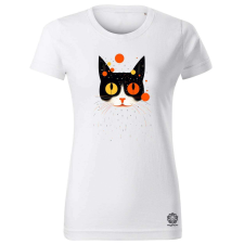 Magnolion Pozitív alakzat negatív tér macska v7 női póló - 19 szín, XS-2XL női póló