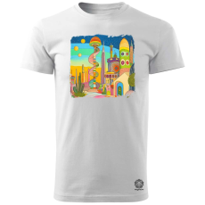 Magnolion Pszichedelikus épületek v5 férfi póló - 19 szín, S-3XL