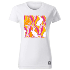 Magnolion Pszichedelikus nyuszi v20 női póló - 19 szín, XS-2XL