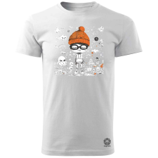 Magnolion Rajzfilm punk srác v11 férfi póló - 19 szín, S-3XL férfi póló