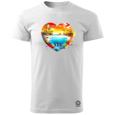 Magnolion Strand szív v2 férfi póló - 19 szín, S-3XL férfi póló