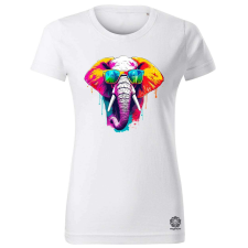 Magnolion Szivárvány elefánt v1 női póló - 19 szín, XS-2XL női póló