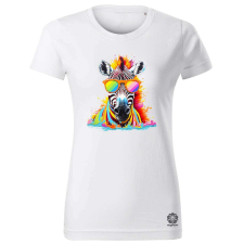 Magnolion Szivárvány zebra női póló - 19 szín, XS-2XL női póló