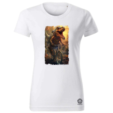 Magnolion Szürreál dinó bicajozik v2 női póló - 19 szín, XS-2XL női póló