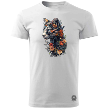 Magnolion Virágba borult macska férfi póló - 19 szín, S-3XL férfi póló