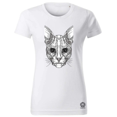 Magnolion Vonalrajz cyberpunk macska v3 női póló - 19 szín, XS-2XL