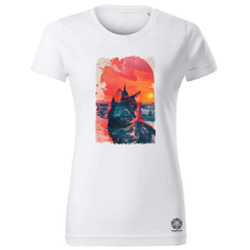 Magnolion Vörös cica BP v5 női póló - 19 szín, XS-2XL női póló