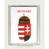  Magyar címer Hungary felírattal fehér alapon hűtőmágnes (műanyag keretes mágnes)