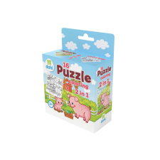 Magyar Gyártó 16 Darabos Színezős Puzzle 2 az 1-ben - Malac puzzle, kirakós
