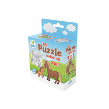 Magyar Gyártó 16 Darabos Színezős Puzzle 2 az 1-ben - Póni puzzle, kirakós