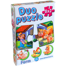 Magyar Gyártó DUO Puzzle Farm állatokkal - D-Toys puzzle, kirakós