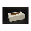 Magyar termék Papír süteményes  doboz ablakos egyben fedeles 25x15x8 cm