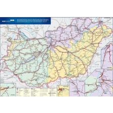  Magyarország vasút térképe, Magyarország vasúti árufuvarozási térképe fémléccel 120x80 cm térkép