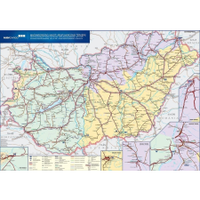 Magyarország vasút térképe, Magyarország vasúti árufuvarozási térképe fémléccel 120x80 cm térkép