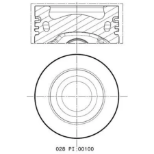 Mahle dugattyú 028 PI 00100 000 autóalkatrész