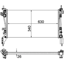 Mahle hűtő, motorhűtés CR 1122 000P autóalkatrész