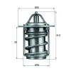 Mahle termosztát, hűtőfolyadék TX 6 83