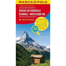 MAIRDUMONT Svájc térkép Marco Polo Svájc középső és nyugati része 1:200 000 térkép