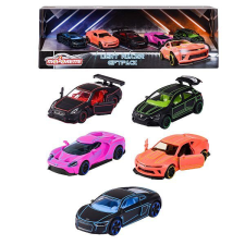 Majorette Light Racer kisautók 5 db-os szett díszdobozban autópálya és játékautó