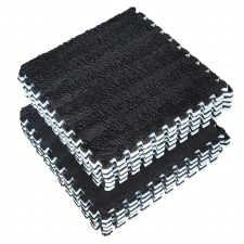 Malatec 12x EVA Hab Puzzle Szőnyeg Plüss Padlószőnyeg Fekete 30x30cm lakástextília