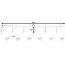 Malatec 17228 hvězdy, vločky 138 LED, multikolor karácsonyfa izzósor