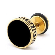 Malejewels Fülbevaló FLAT ETNIC arany-fekete fülbevaló