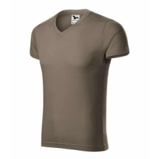 Malfini 146 Malfini Slim Fit V Nyakú férfi póló army - L