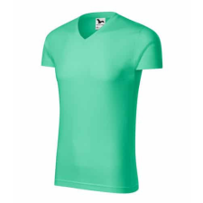 Malfini 146 Malfini Slim Fit V Nyakú férfi póló menta - M munkaruha