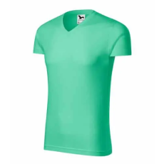 Malfini 146 Malfini Slim Fit V Nyakú férfi póló menta - XL