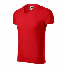 Malfini 146 Malfini Slim Fit V Nyakú férfi póló Piros - XL