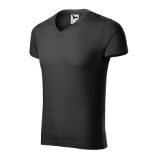Malfini 146 Slim Fit V-neck férfi póló ébenszürke színben