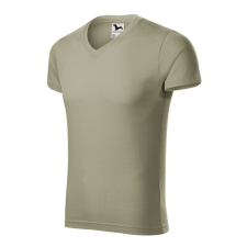 Malfini 146 Slim Fit V-neck férfi póló világos khaki színben munkaruha