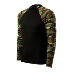 Malfini 166 Malfini Camouflage LS pólók unisex barna terepszín - S