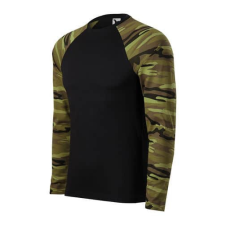 Malfini 166 Malfini Camouflage LS pólók unisex zöld terepszín - S munkaruha
