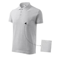 Malfini 212 Malfini Cotton galléros férfi póló világosszürke melírozott - 3XL munkaruha