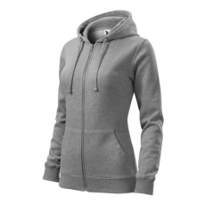 Malfini 411 Malfini Trendy Zipper női pulóver sötétszürke melírozott - S